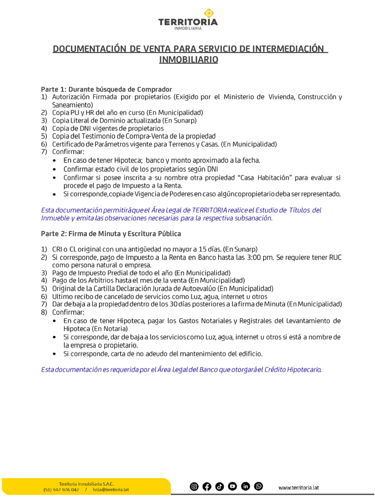 Documentacion Para Venta De Propiedad Pdf