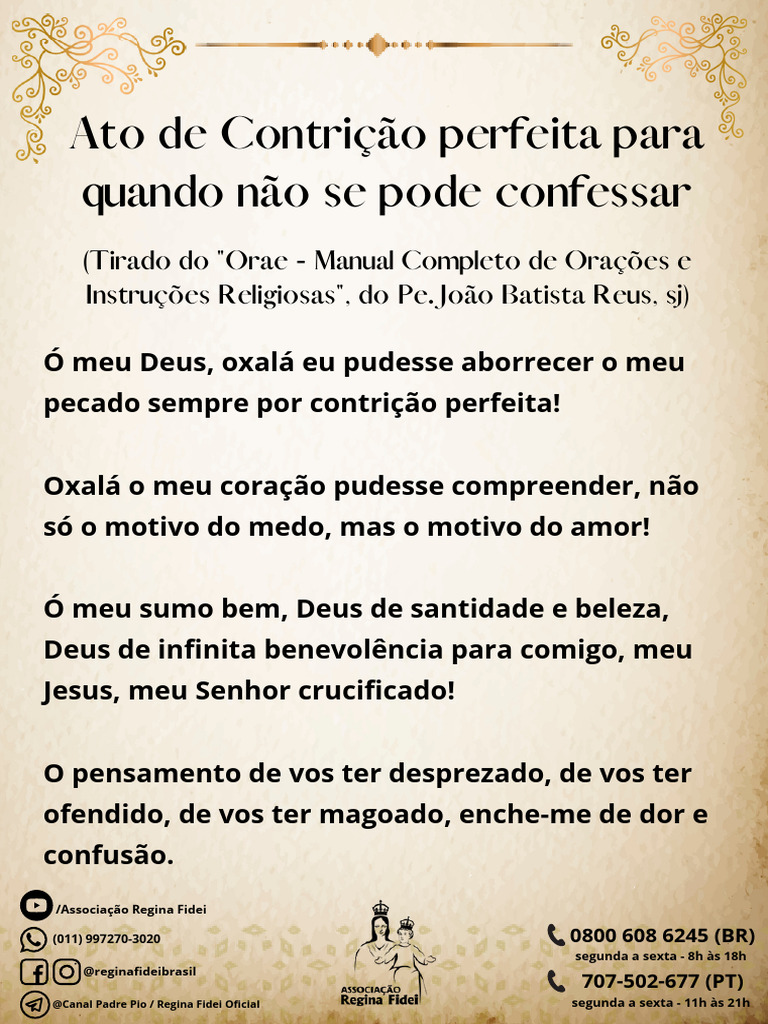 Ato de Contrição Perfeita para Confissão | PDF
