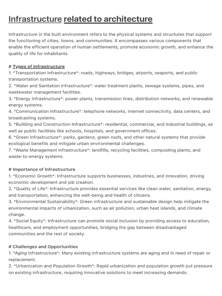 Understanding Built Environment Infrastructure | PDF | Infrastructure ...