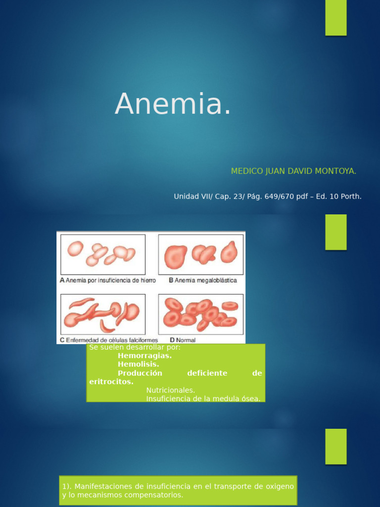 Causas y Manifestaciones de Anemia | PDF | Anemia | Glóbulo rojo