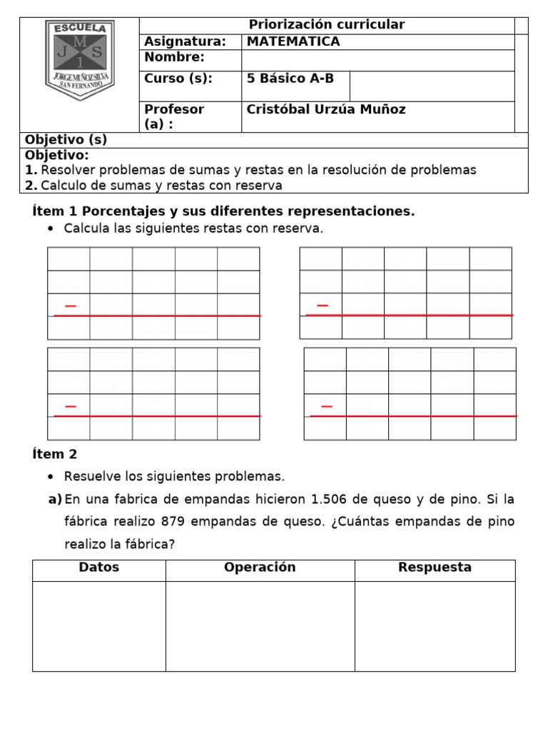 (Guía5EB) Sumas y Restas Con Reserva 2 | PDF