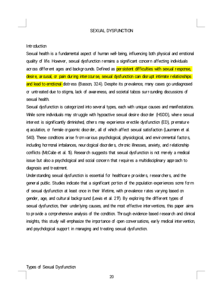 Understanding Sexual Dysfunction Types | PDF | Sexual Dysfunction | Libido