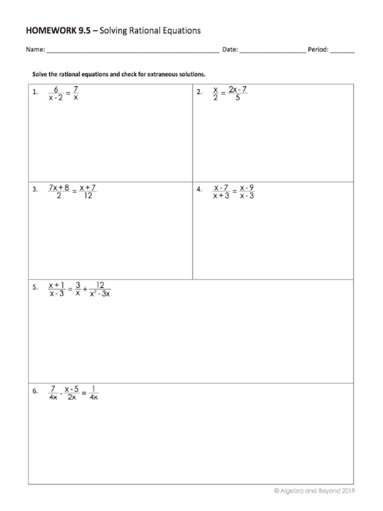 Solve+Rational+Equations+-+Practice+%235 | PDF