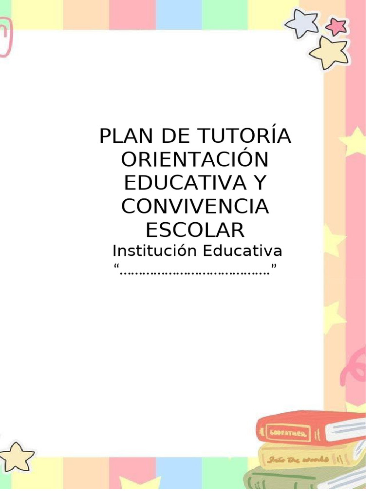Plan de Tutoría y Convivencia Escolar | PDF | Escuelas | Institución
