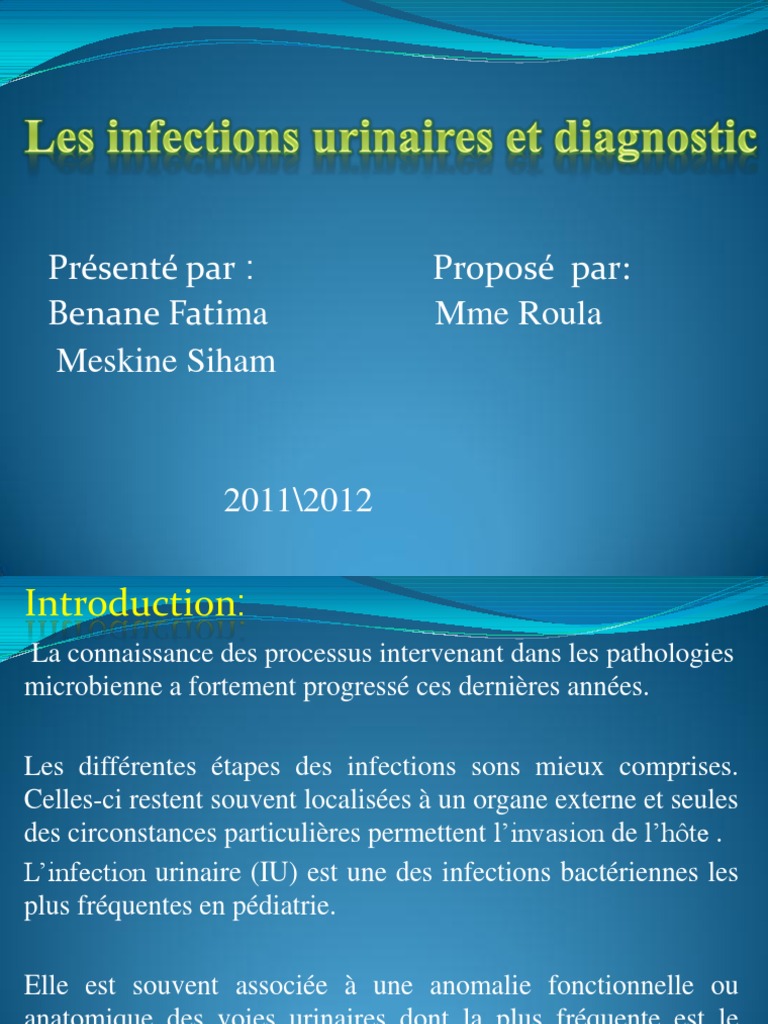 Les Infections Urinaires Et Diagnostic Urine Infection urinaire