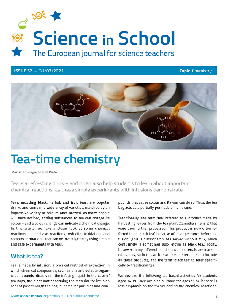 Tea-Based Chemistry Experiments | PDF | Bleach | Ph