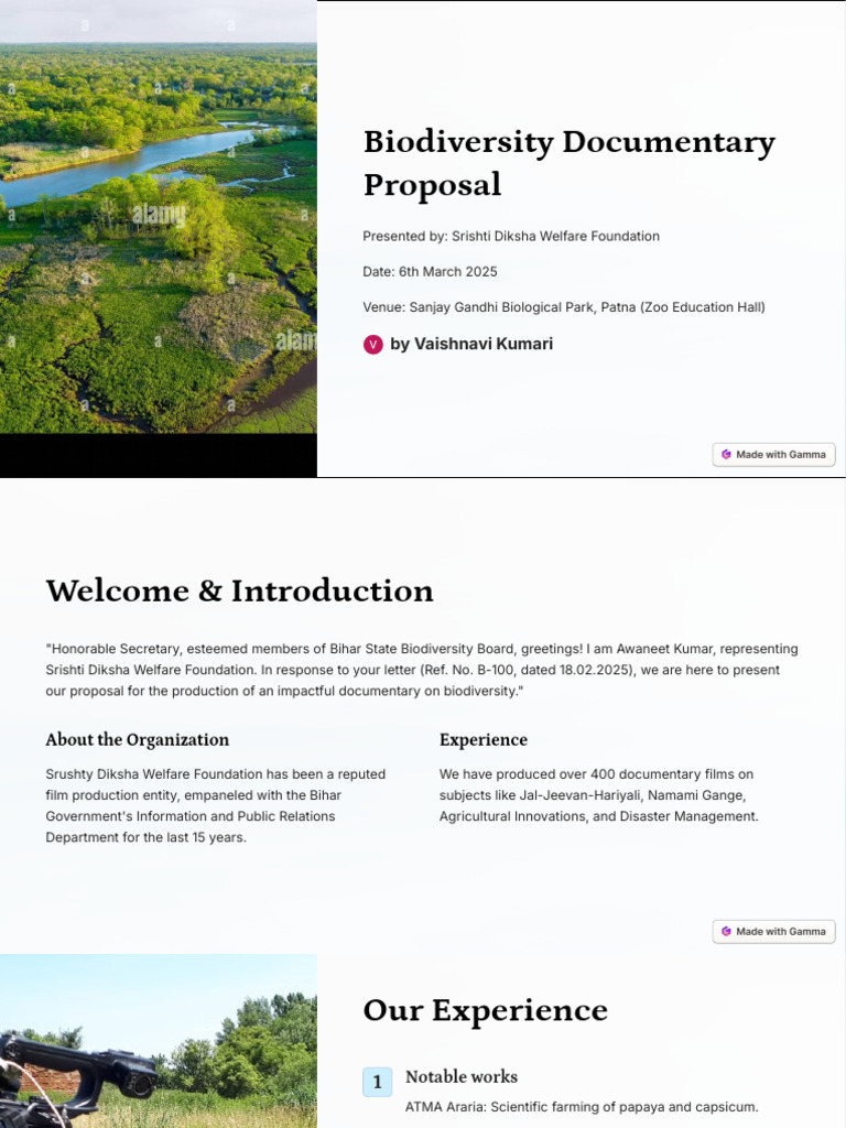 Biodiversity Documentary Proposal | PDF | Biodiversity | Conservation ...