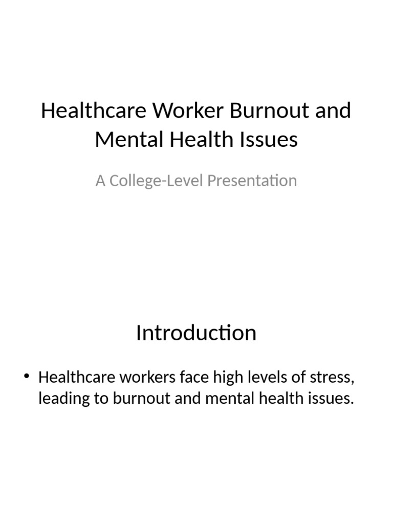 Healthcare Worker Burnout | PDF