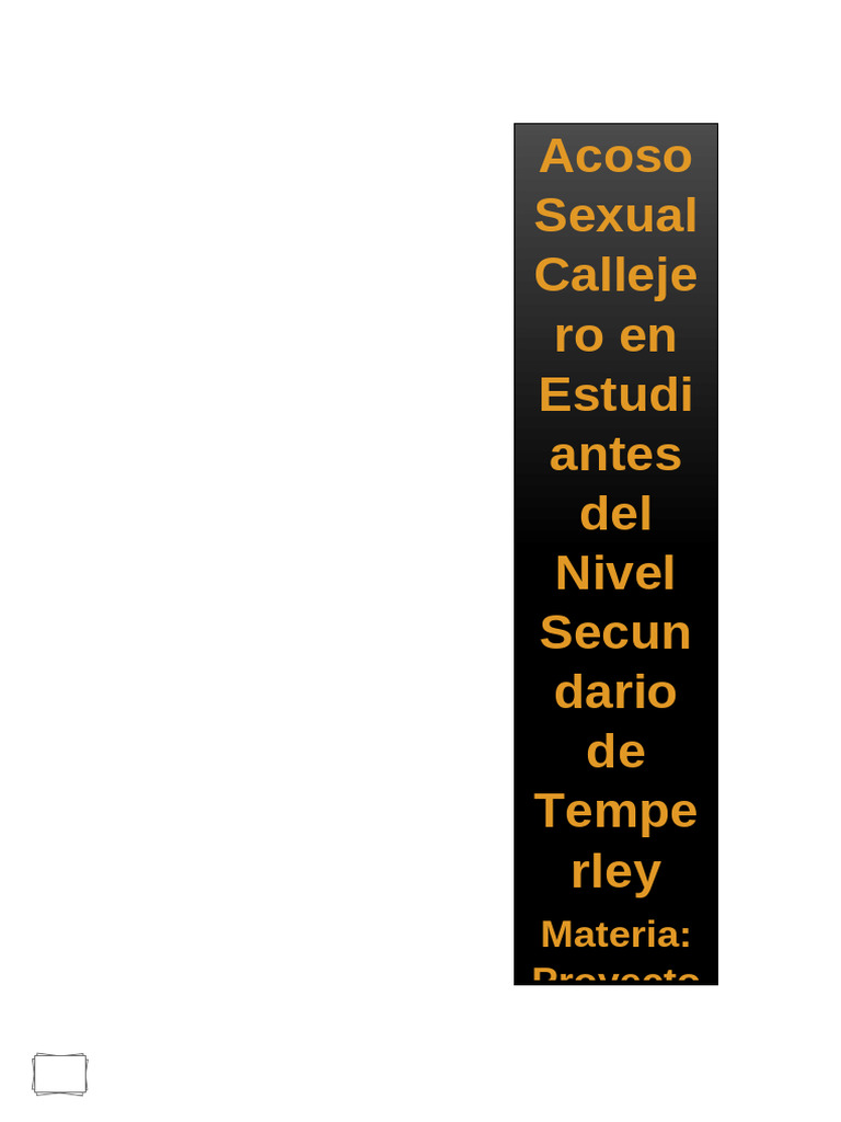 Acoso Sexual Callejero en Estudiantes | PDF | Acoso sexual | Mujer
