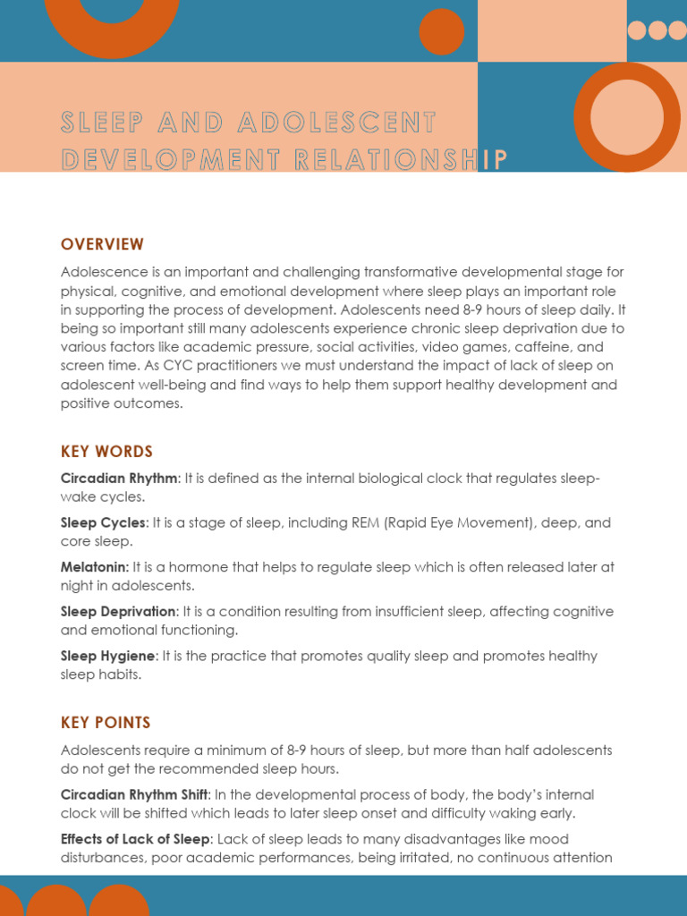 Sleep and Adolescent Development Relationship | PDF | Sleep | Sleep ...