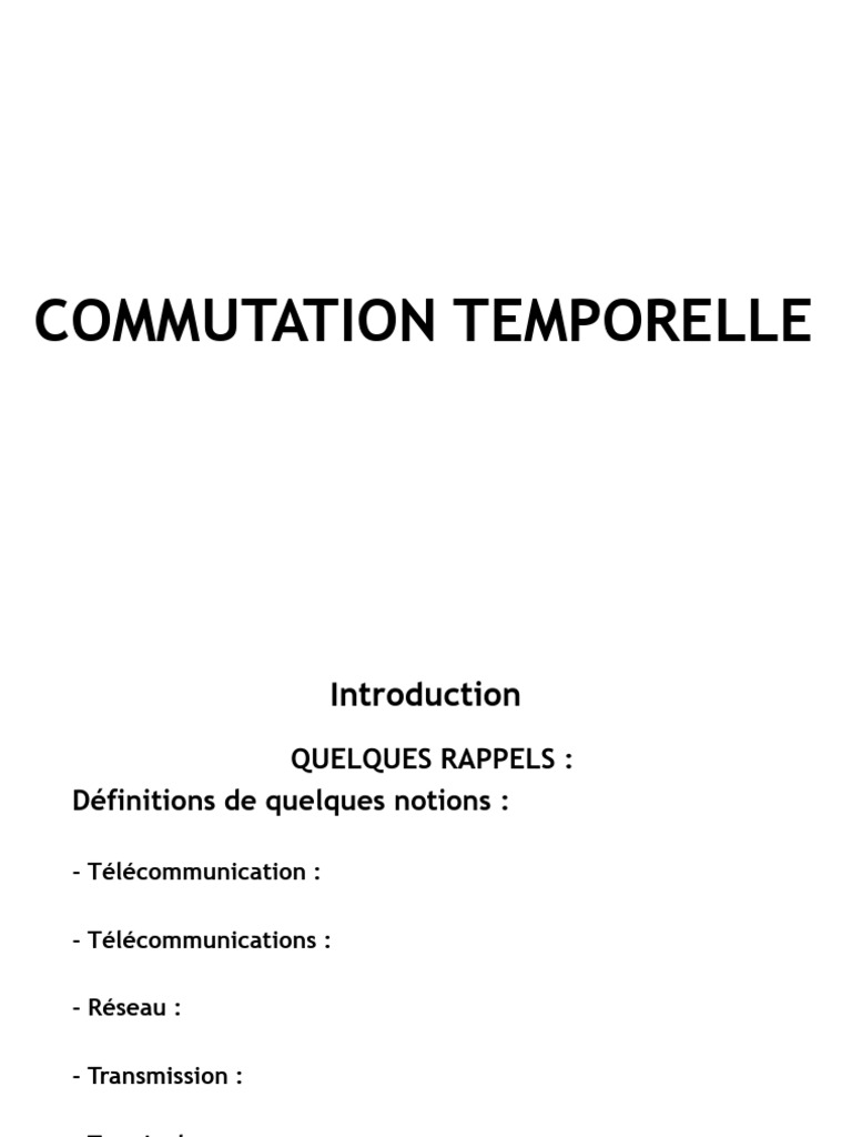 Commutation Temporelle en Télécommunications | PDF | Commutateur ...
