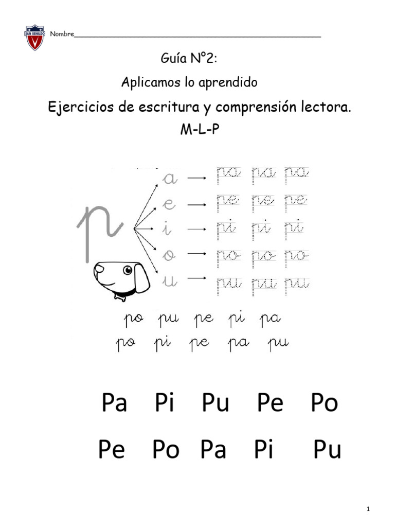 Ejercicios de Lectura con Letra M | PDF