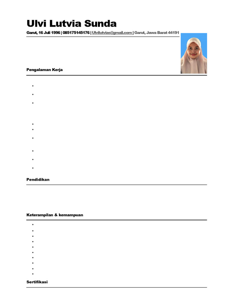 Profil Karir Ulvi Lutvia Sunda | PDF