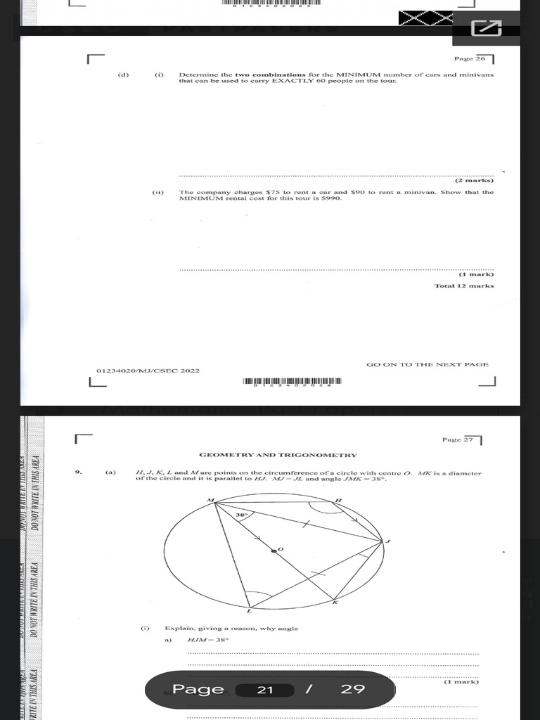 Math CSECPastPapers | PDF