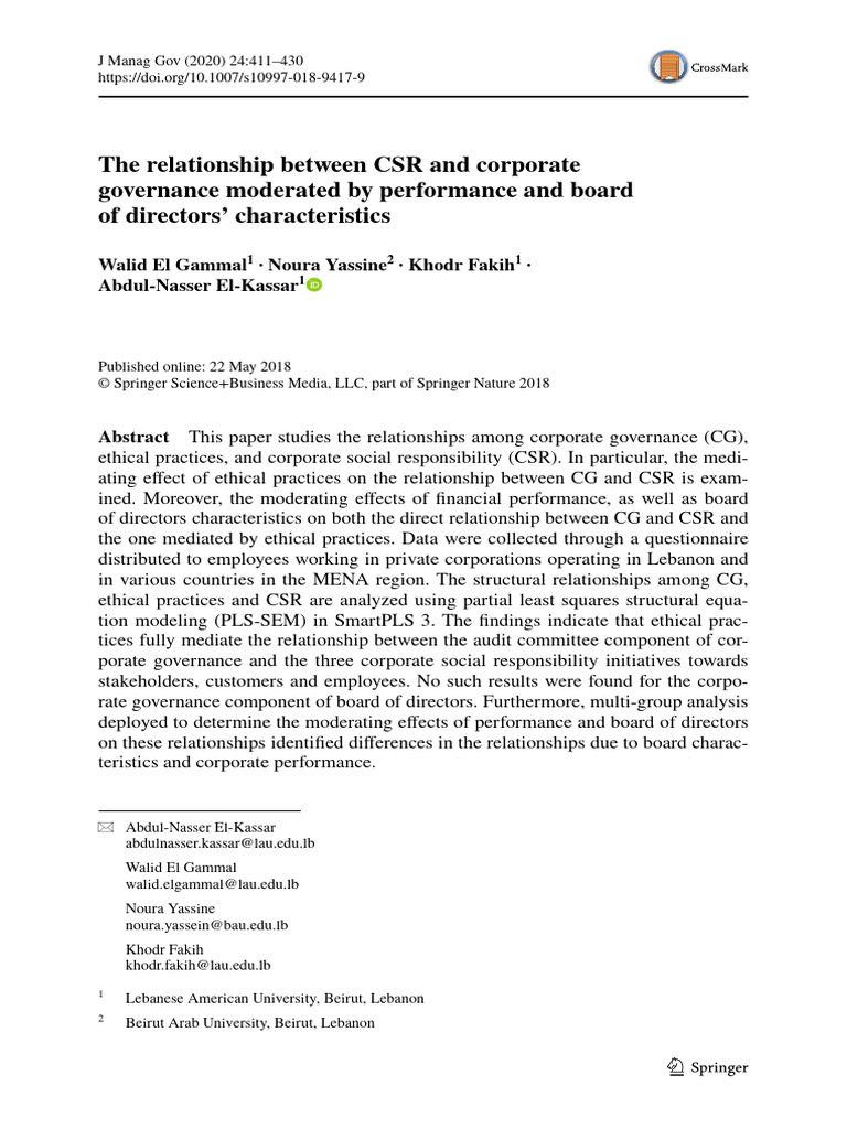 CSR and Corporate Governance Insights | PDF | Corporate Social ...