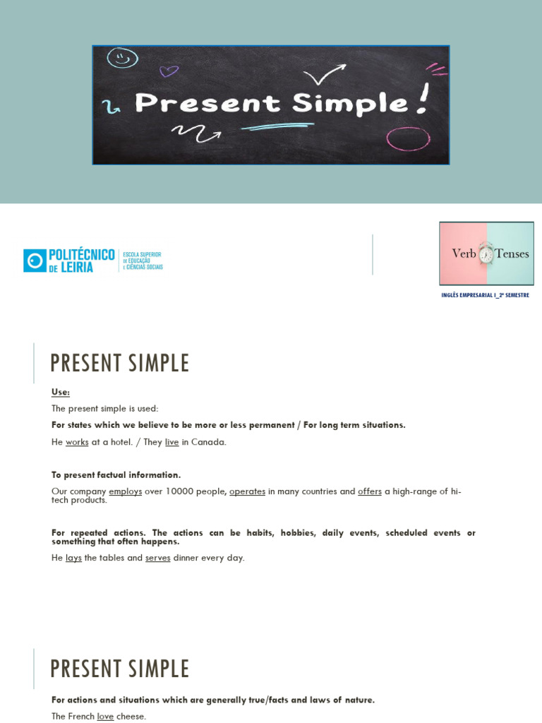 Present Simple and Continuous Overview | PDF | Linguistic Morphology ...