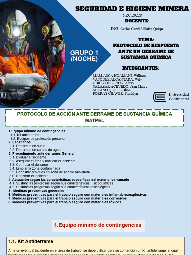 Protocolo de Rrespuesta Ante Un Derrame de Sustancia Quimica | PDF ...