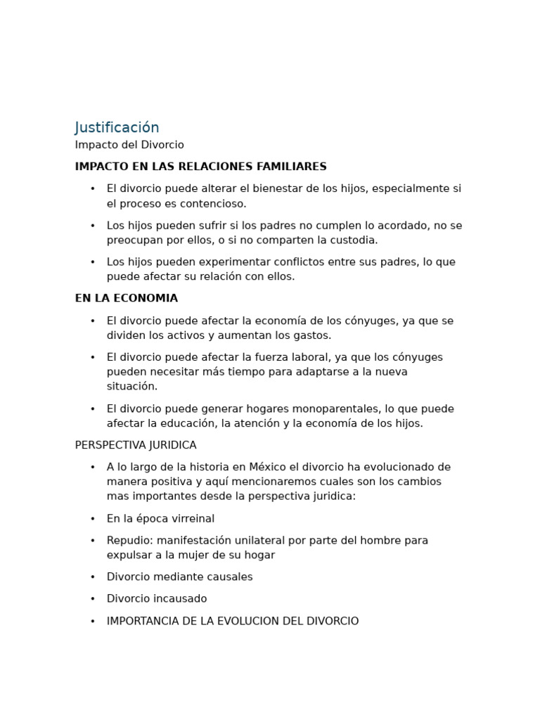 Impacto del Divorcio en Familias y Economía | PDF | Divorcio ...