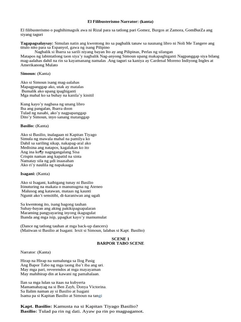 El Filibusterismo Script | PDF