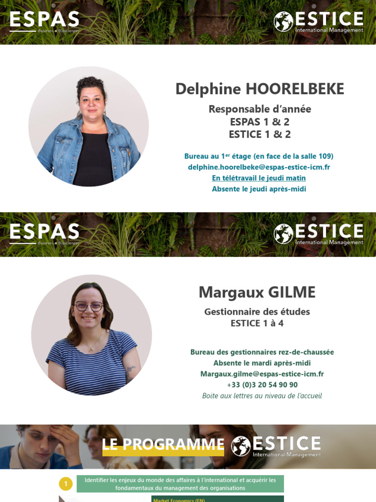 Informations sur le programme ESTICE | PDF