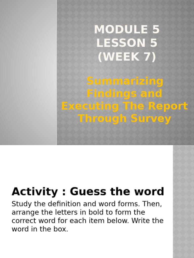Summarizing Findings in Reports | PDF | Cognitive Science | Cognition
