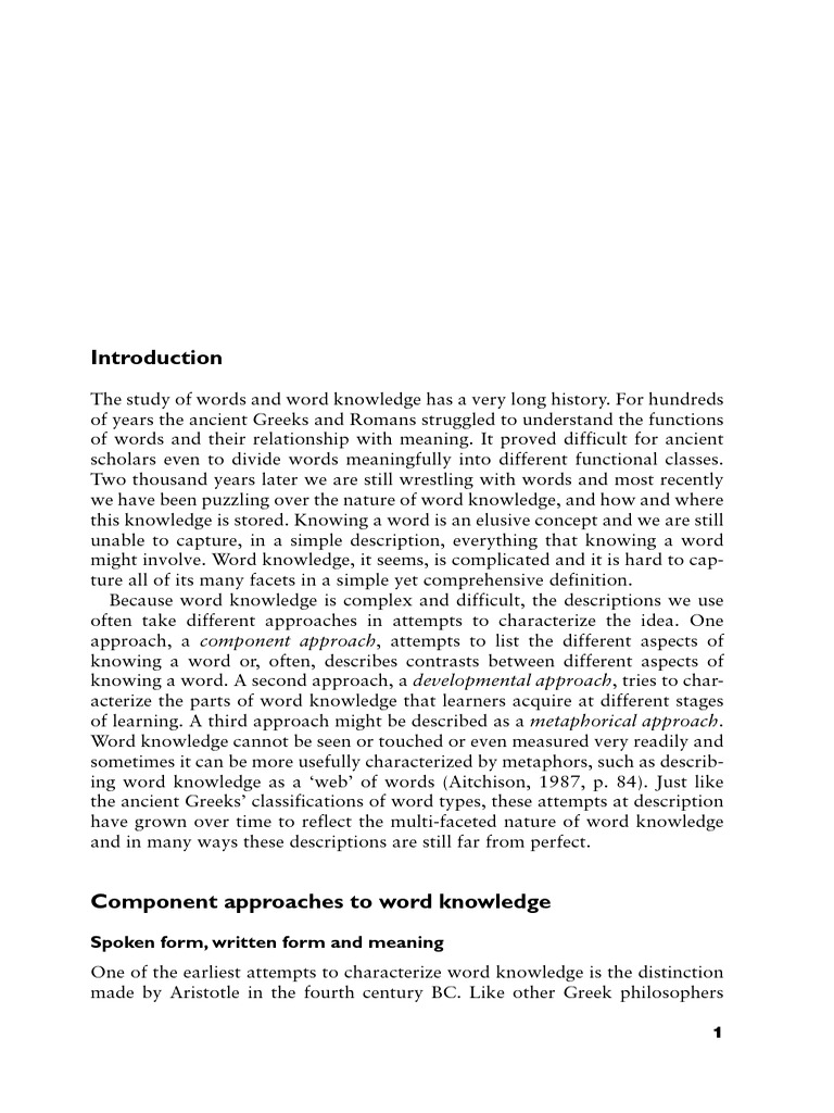 Understanding Word Knowledge Complexity | PDF | Vocabulary | Word