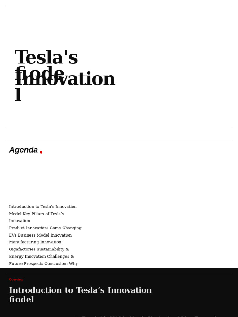 Tesla's Innovation Model-1 | PDF | Electric Vehicle | Innovation