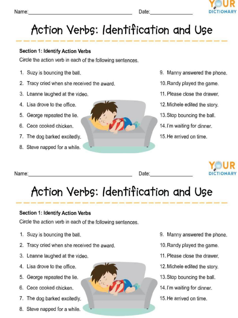 Action Verb Answersheet | PDF