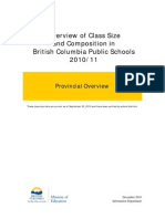 B.C. Class Size Report (Dec 2010)