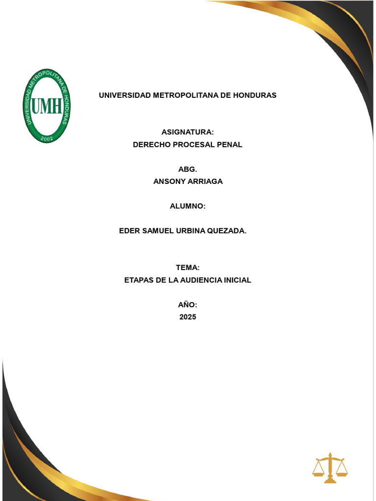 Etapas de la Audiencia Inicial Penal | PDF | Mandato | Fiscal