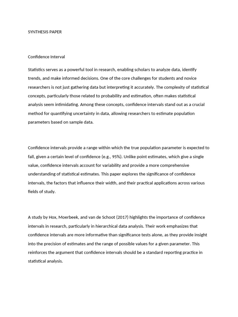 Understanding Confidence Intervals in Research | PDF | Confidence ...