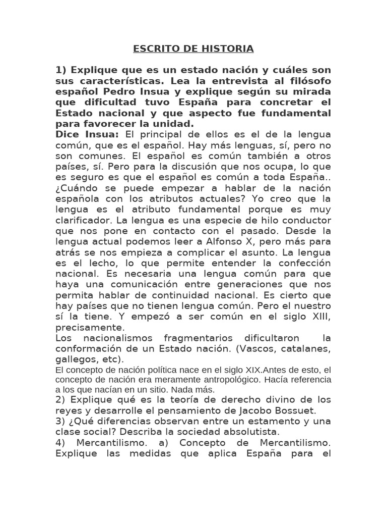 Escrito de Historia 5 h2 | PDF | Nación | España