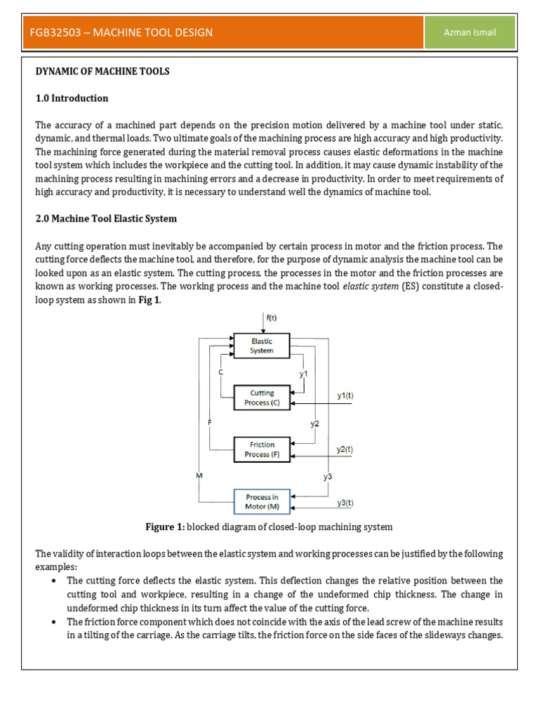 Dynamic of Machine Tool | PDF | Stability Theory | Machining
