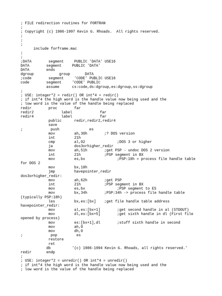 Redir98 Asm | PDF | Integer (Computer Science) | Computing