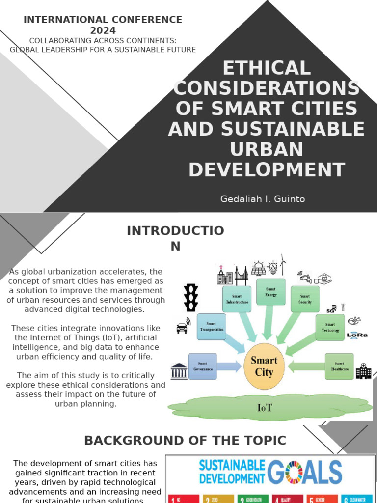 Ethical Considerations of Smart Cities and Sustainable Urban ...