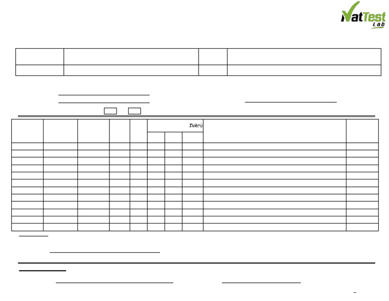 NT-F-CCU-1.1 (A) Cube Sample Received Form | PDF