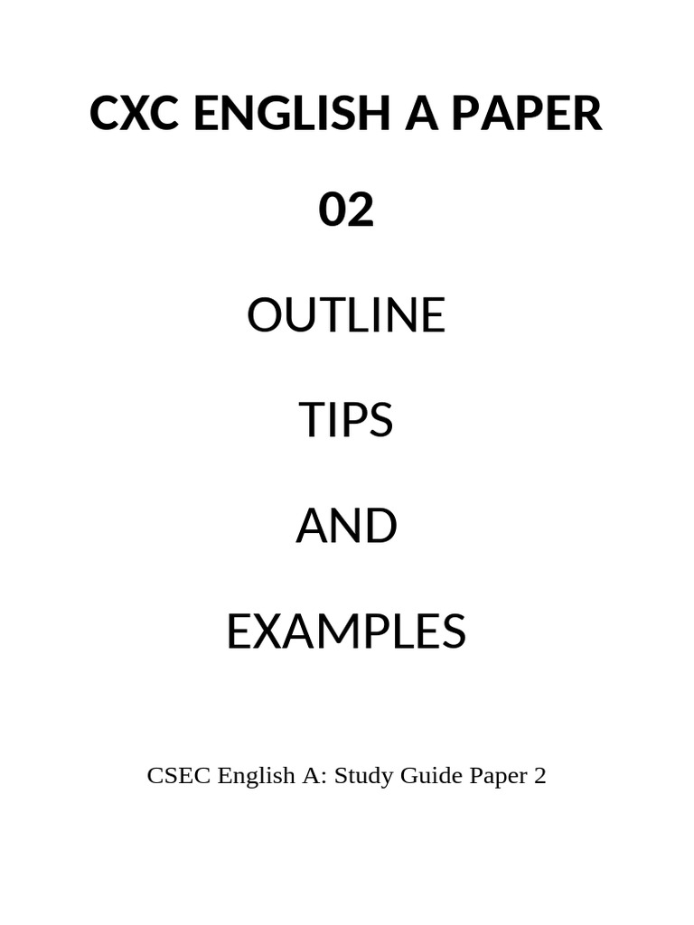 CSEC English A Paper 2 Study Guide | PDF | Bullying | Self Esteem