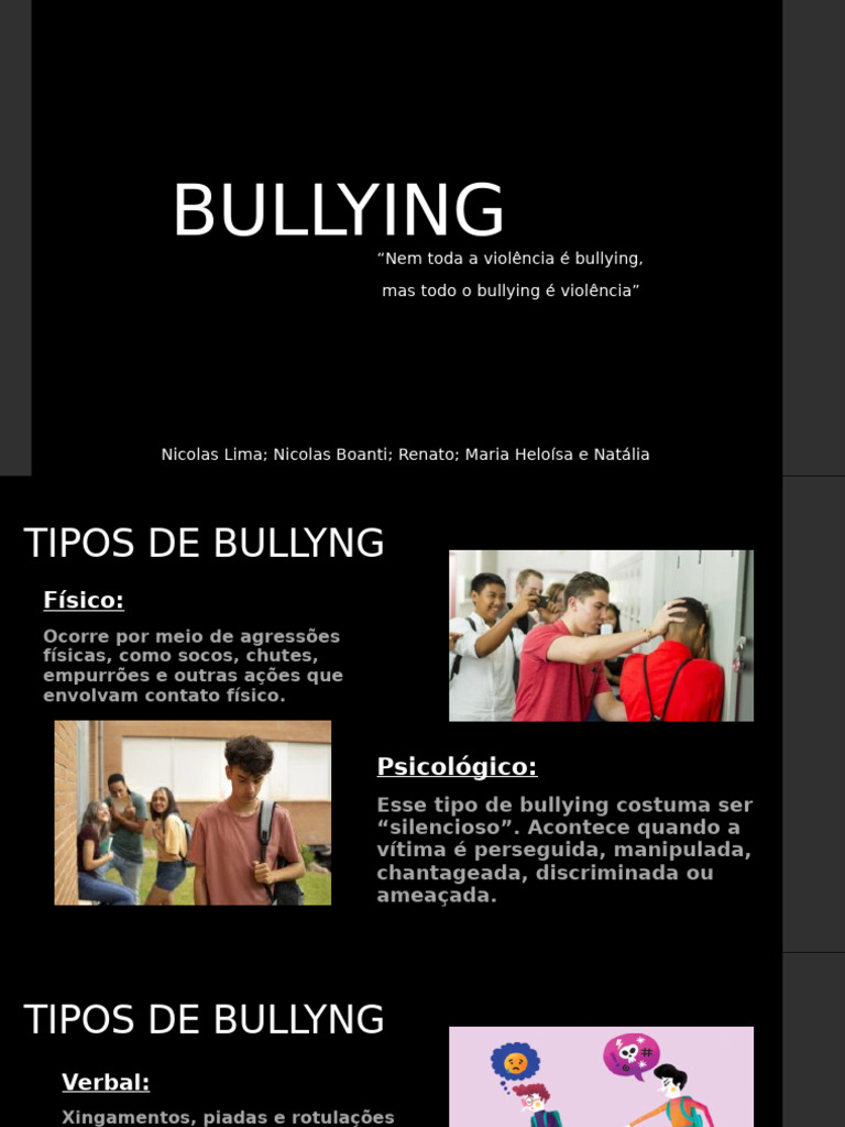 Trabalho Bullying | PDF | Assédio moral/bullying | Psicologia Social