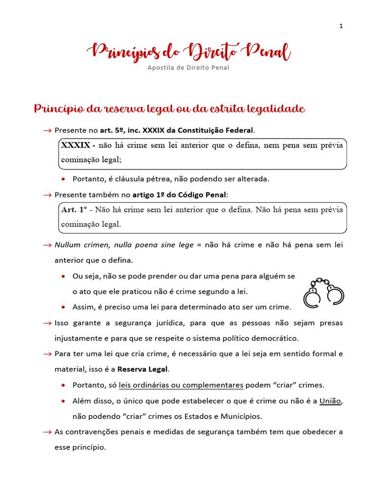 Princípios Fundamentais do Direito Penal | PDF | Crimes | Crime e Violência