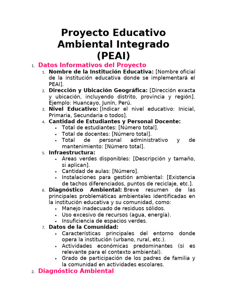 Proyecto Educativo Ambiental Integrado | PDF | Sustentabilidad | Residuos
