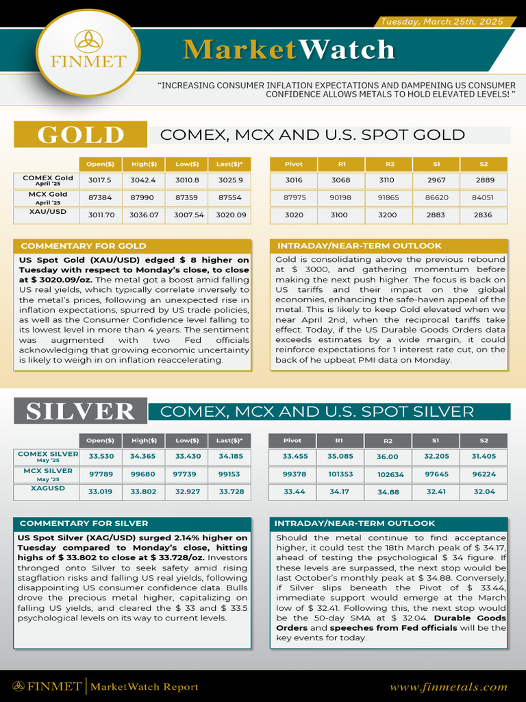 Gold and Silver Market Update March 2025 | PDF | Inflation | Money