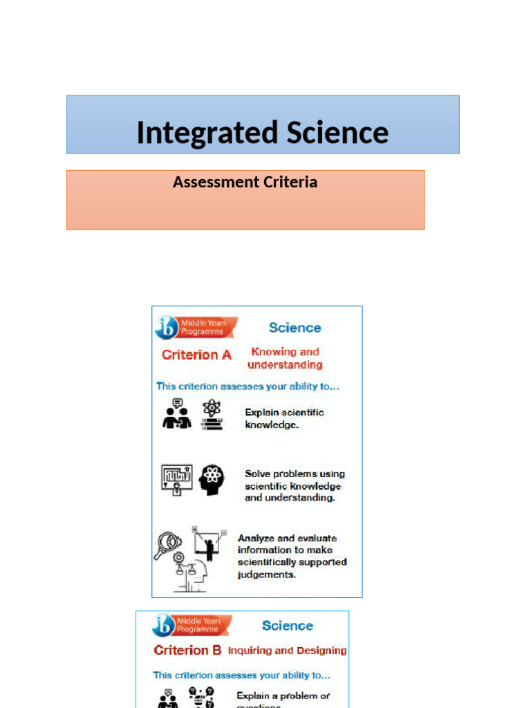 Integrated Science Assessment Criteria | PDF