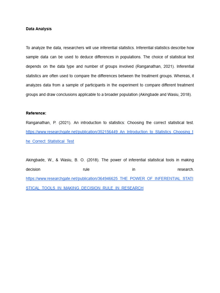 Inferential Statistics for Data Analysis | PDF