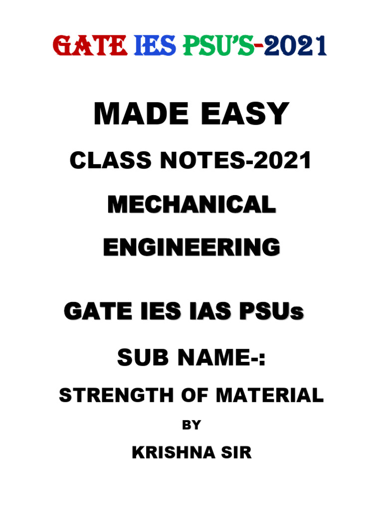 1.gate Ies Psu's Som Notes-2020 | PDF