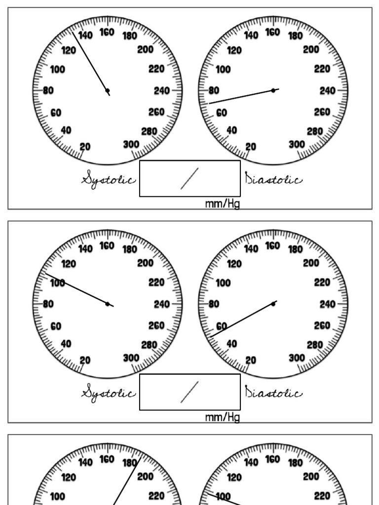 TPT Practice Reading Blood Pressures | PDF