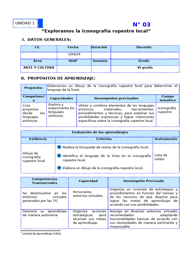 Vi Sesión de Aprendizaje N 3 | PDF | Aprendizaje | Evaluación
