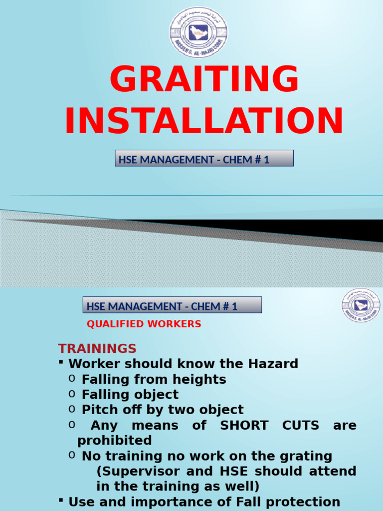 Grating Installation Safety Guidelines | PDF | Safety