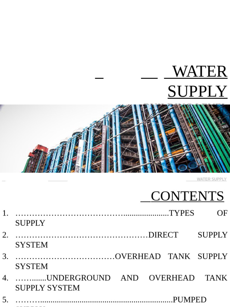 Types of Water Supply Systems | PDF | Water | Water Supply
