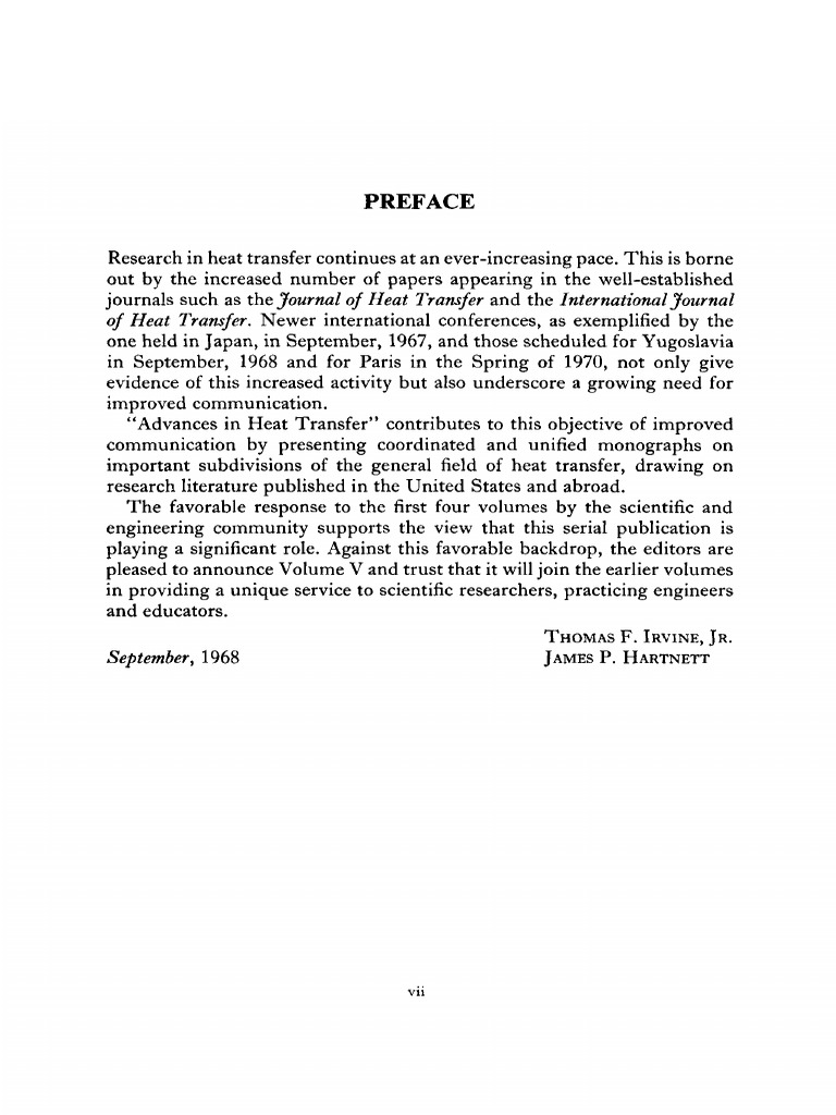 Advances in Heat Transfer Volume V | PDF