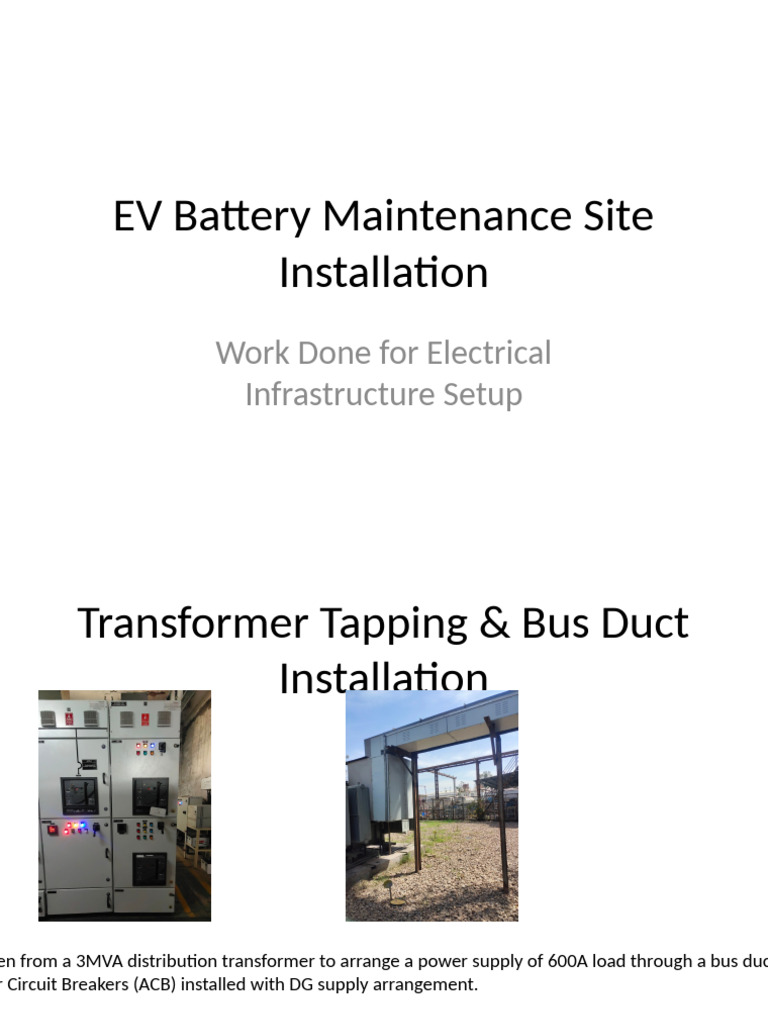 EV Battery Maintenance Site Installation | PDF
